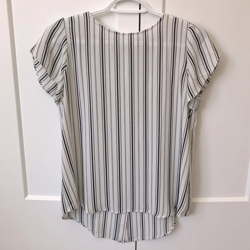 Striped Button-back Blouse